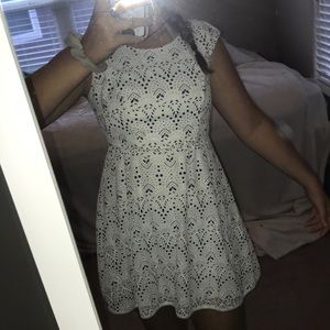 Navy and white lace sundress
